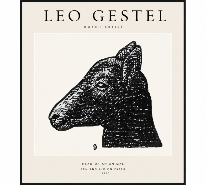 Leo Gestel Head of an Animal No1 - Plakát