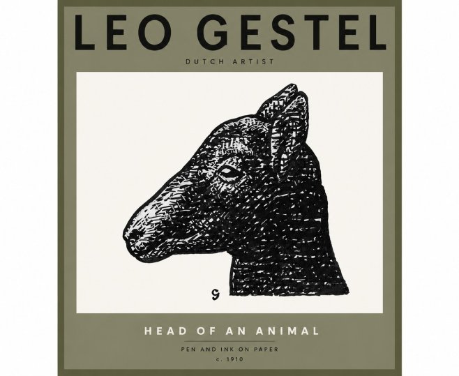 Leo Gestel Head of an Animal No3 - Plakát