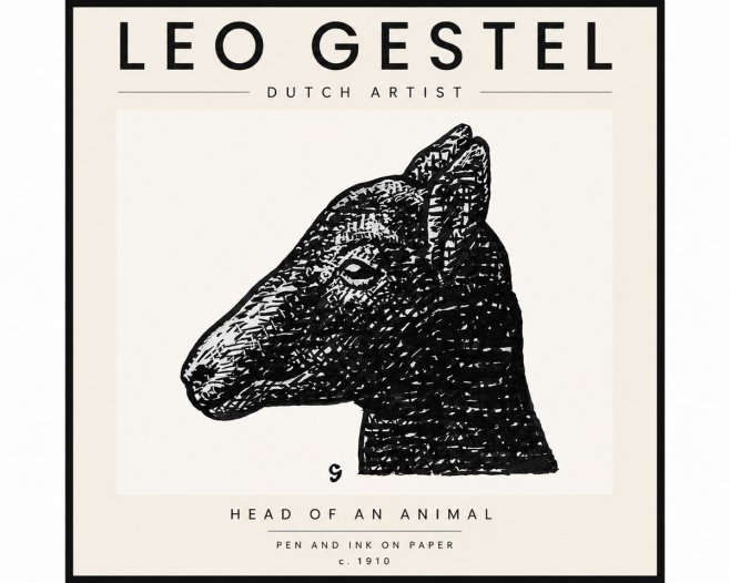 Leo Gestel Head of an Animal No4 - Plakát