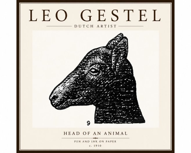 Leo Gestel Head of an Animal No6 - Plakát