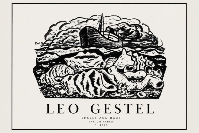 Leo Gestel Shells and Boat No1 - Plakát