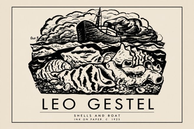 Leo Gestel Shells and Boat No2 - Plakát
