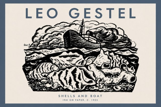 Leo Gestel Shells and Boat No3 - Plakát