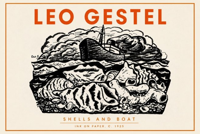 Leo Gestel Shells and Boat No4 - Plakát