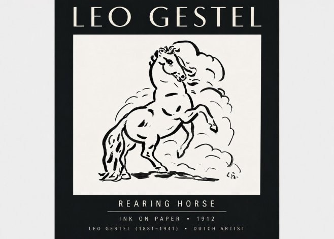 Leo Gestel Rearing Horse No4 - Plakát