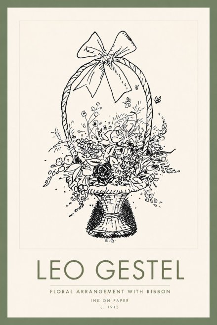 Leo Gestel Floral Arrangement with Ribbon No2 - Plakát