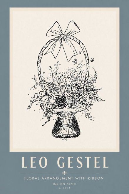 Leo Gestel Floral Arrangement with Ribbon No5 - Plakát