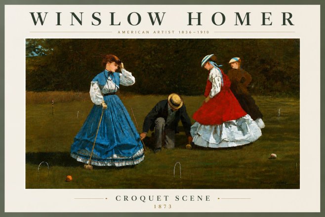 Winslow Homer Croquet Scene No5 - Plakát