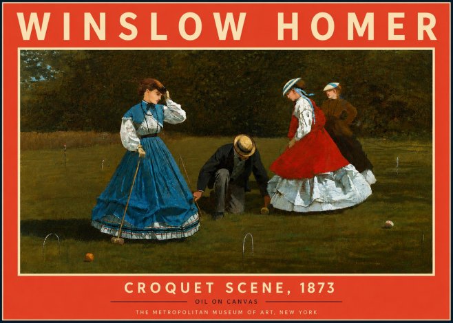Winslow Homer Croquet Scene No6 - Plakát