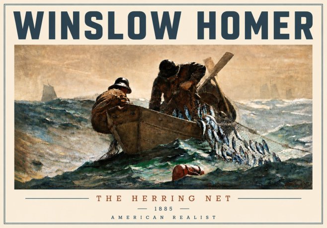 Winslow Homer The Herring Net I No5 - Plakát