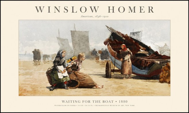 Winslow Homer Waiting for the Boat No1 - Plakát