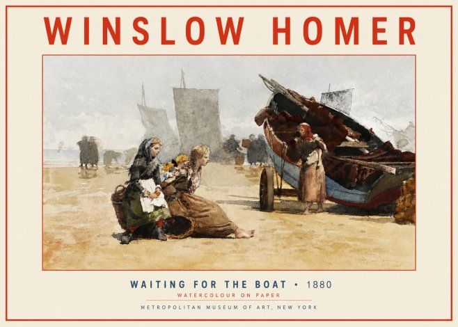 Winslow Homer Waiting for the Boat No3 - Plakát
