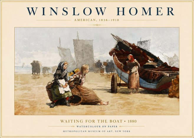 Winslow Homer Waiting for the Boat No4 - Plakát