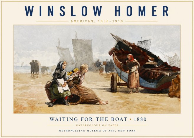 Winslow Homer Waiting for the Boat No6 - Plakát