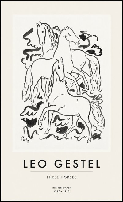 Leo Gestel Three Horses No1 - Plakát