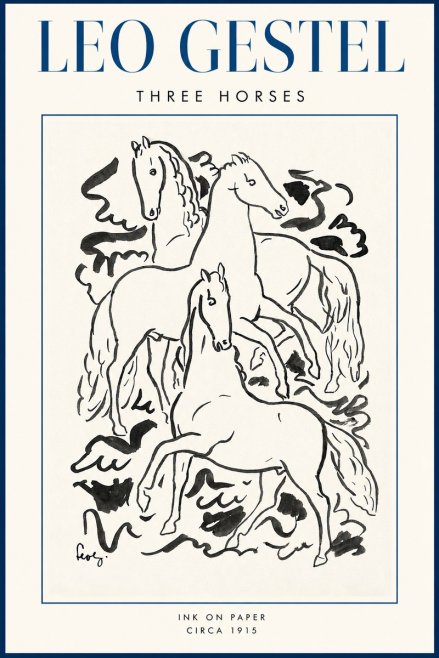 Leo Gestel Three Horses No2 - Plakát
