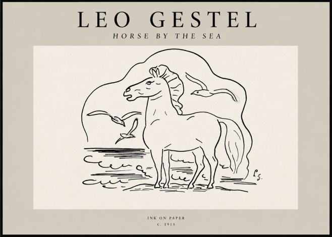 Leo Gestel Horse by the Sea No2 - Plakát