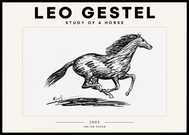 Leo Gestel Study of a Horse No2 - Plakát