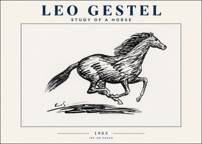 Leo Gestel Study of a Horse No4 - Plakát