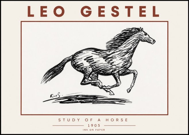 Leo Gestel Study of a Horse No5 - Plakát