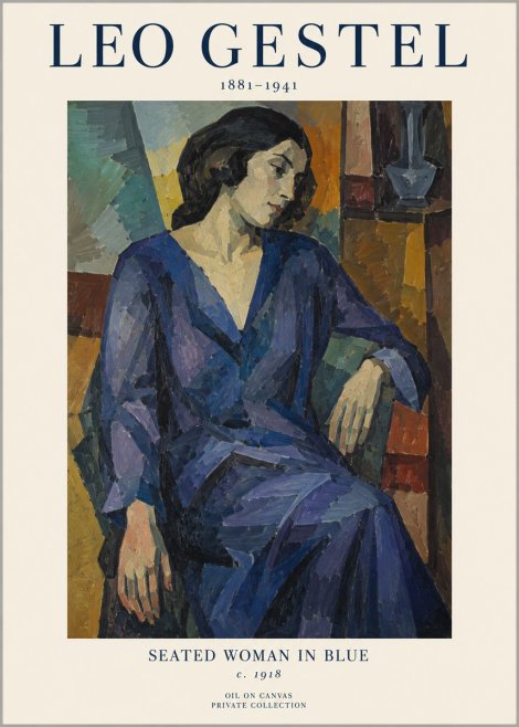 Leo Gestel Seated Woman in Blue No1 - Plakát