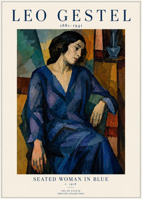 Leo Gestel Seated Woman in Blue No6 - Plakát