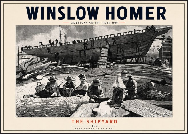 Winslow Homer The Shipyard No2 - Plakát