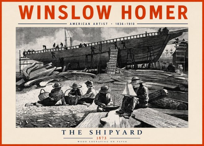 Winslow Homer The Shipyard No3 - Plakát