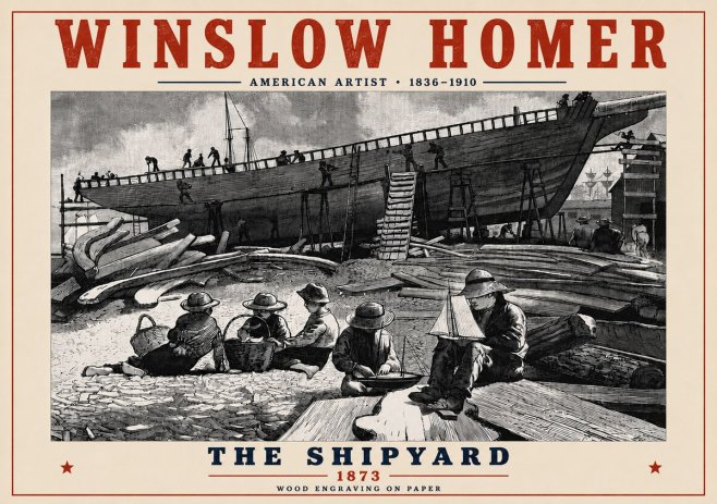 Winslow Homer The Shipyard No6 - Plakát