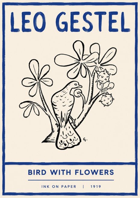 Leo Gestel Bird with Flowers No4 - Plakát
