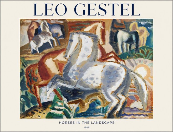Leo Gestel Horses in the Landscape No1 - Plakát