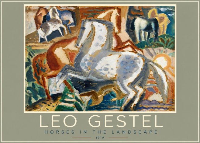 Leo Gestel Horses in the Landscape No2 - Plakát