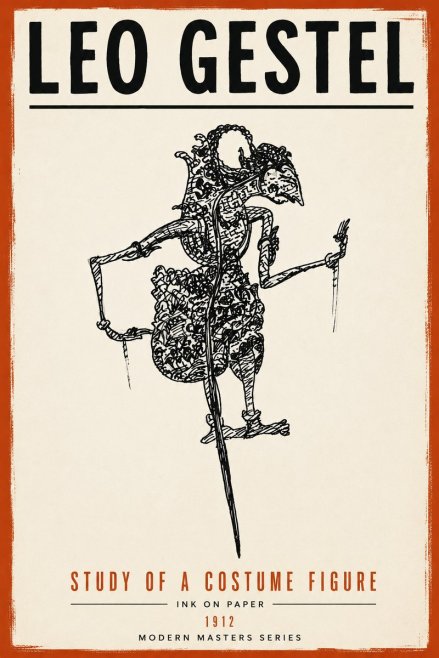 Leo Gestel Study of a Costume Figure No6 - Plakát