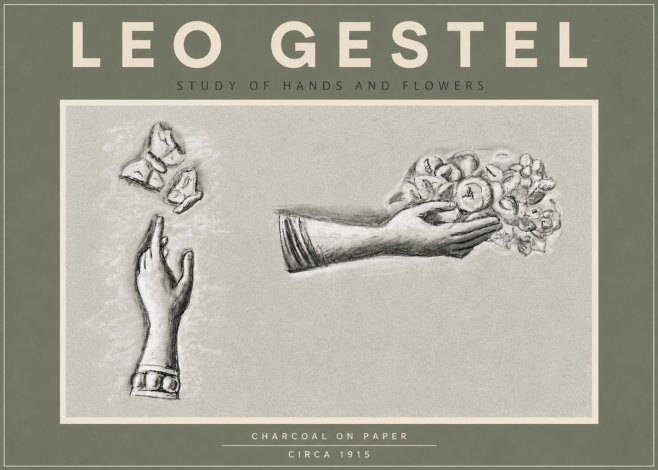 Leo Gestel Study of Hands and Flowers No5 - Plakát