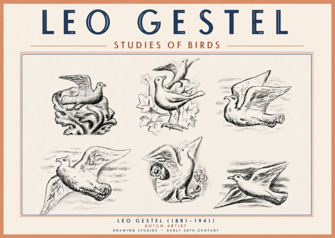 Leo Gestel Studies of Birds No6 - Plakát