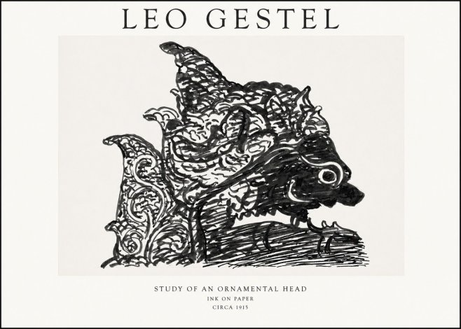 Leo Gestel Study of an Ornamental Head No1 - Plakát