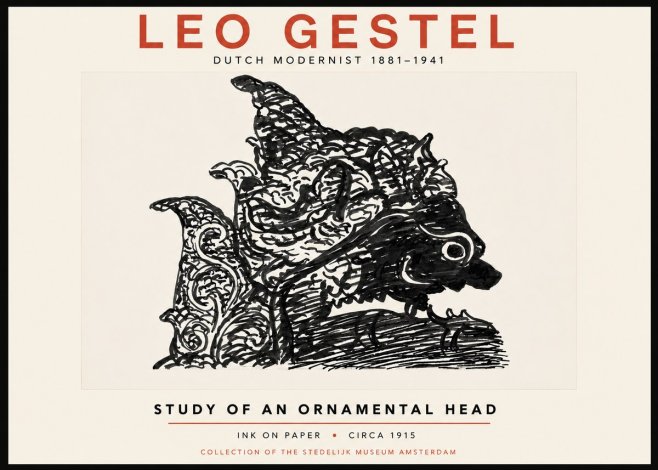 Leo Gestel Study of an Ornamental Head No4 - Plakát