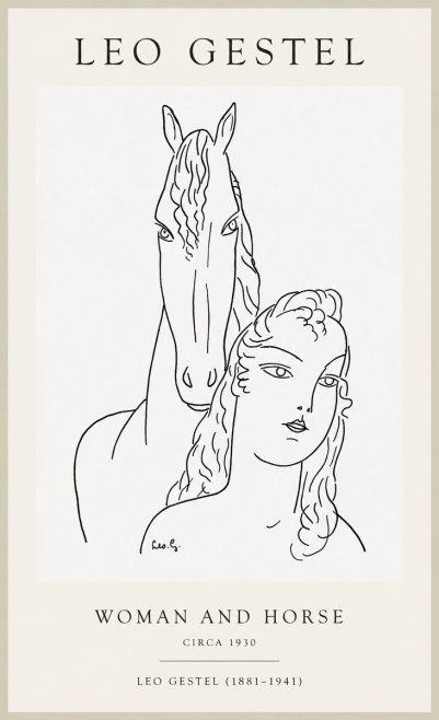 Leo Gestel Woman and Horse No1 - Plakát