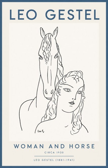 Leo Gestel Woman and Horse No2 - Plakát