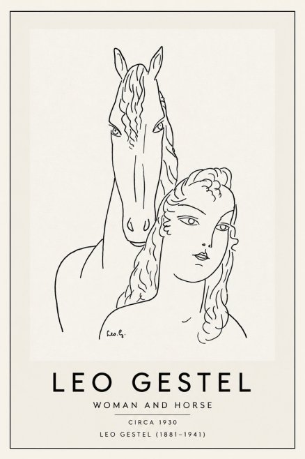 Leo Gestel Woman and Horse No3 - Plakát