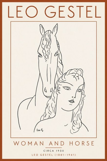 Leo Gestel Woman and Horse No5 - Plakát