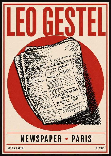 Leo Gestel Newspaper - Paris No4 - Plakát