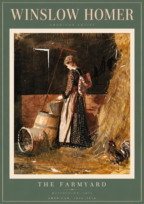 Winslow Homer The Farmyard No6 - Plakát