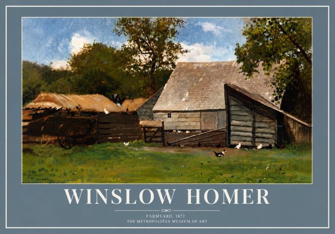 Winslow Homer Farmyard, 1872 No5 - Plakát