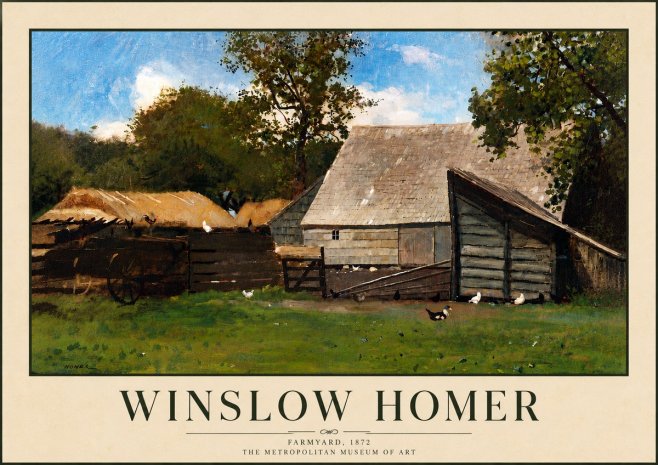 Winslow Homer Farmyard, 1872 No6 - Plakát