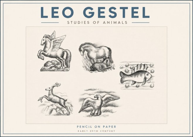 Leo Gestel Studies of Animals No2 - Plakát