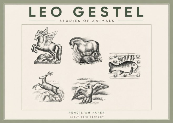 Leo Gestel Studies of Animals No3 - Plakát