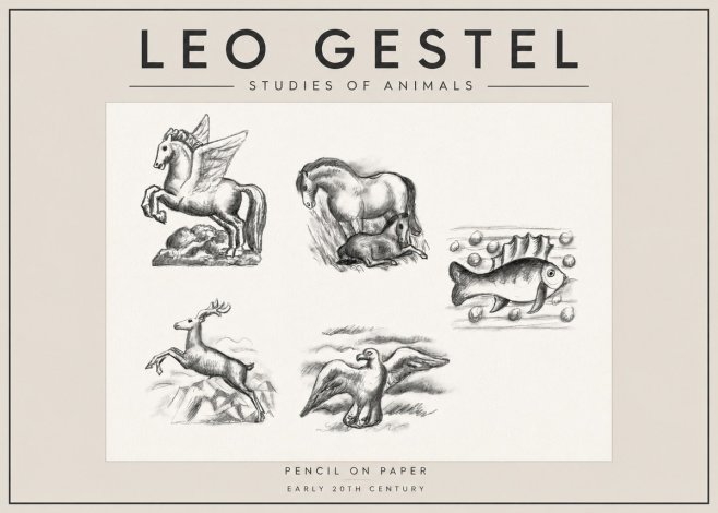 Leo Gestel Studies of Animals No4 - Plakát
