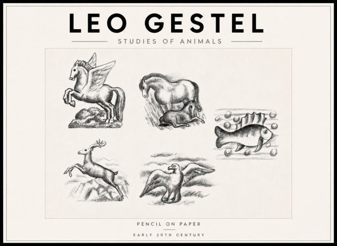 Leo Gestel Studies of Animals No6 - Plakát