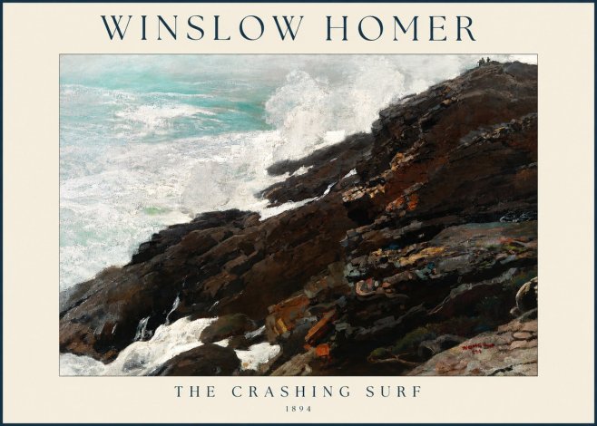 Winslow Homer The Crashing Surf No1 - Plakát
